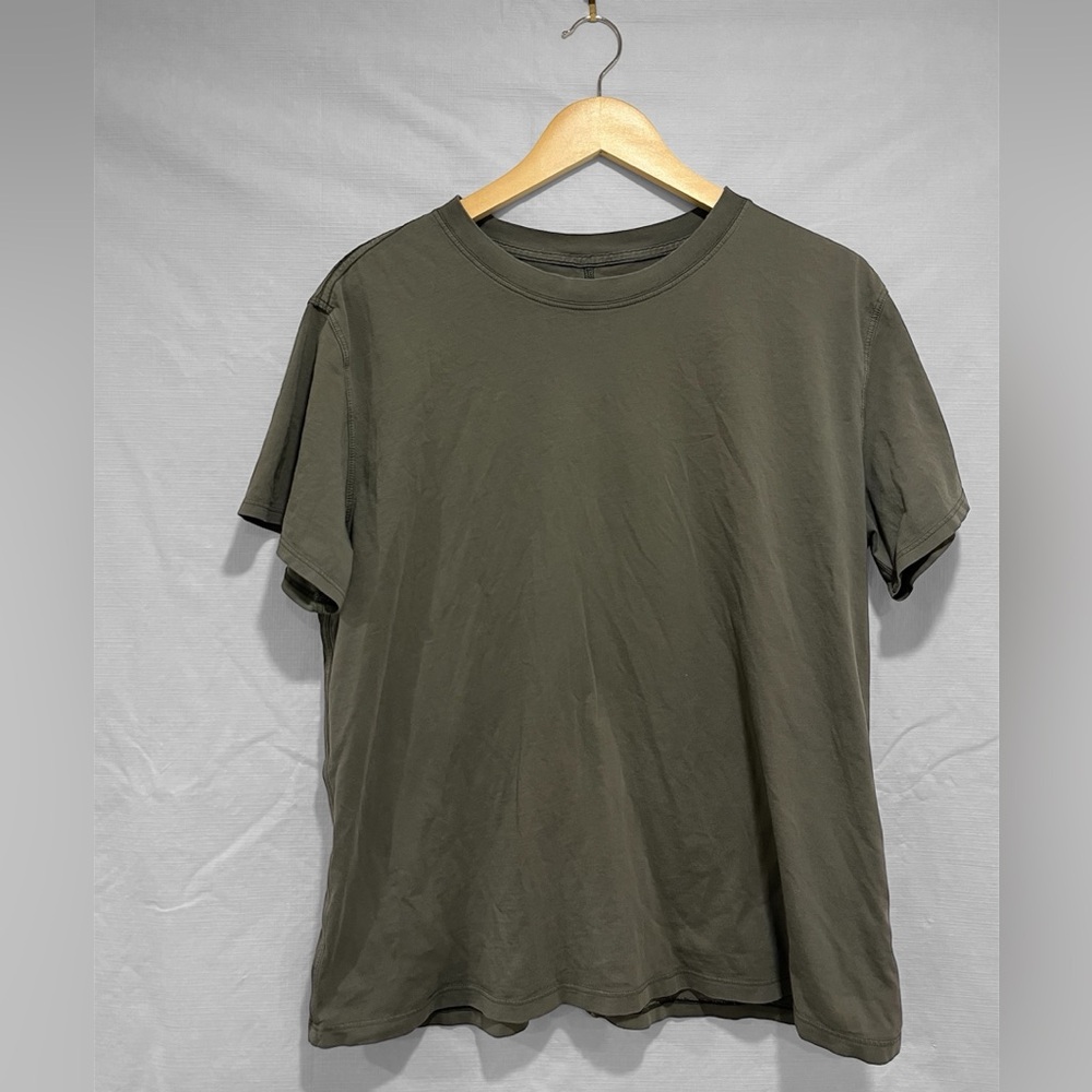 Lululemon Women’s All Yours Cotton T-Shirt Minimalist Green Sz 6